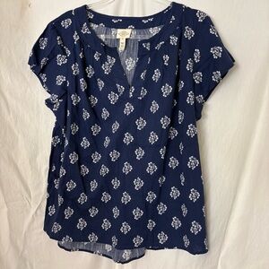 St John’s Bay Navy blue floral blouse
